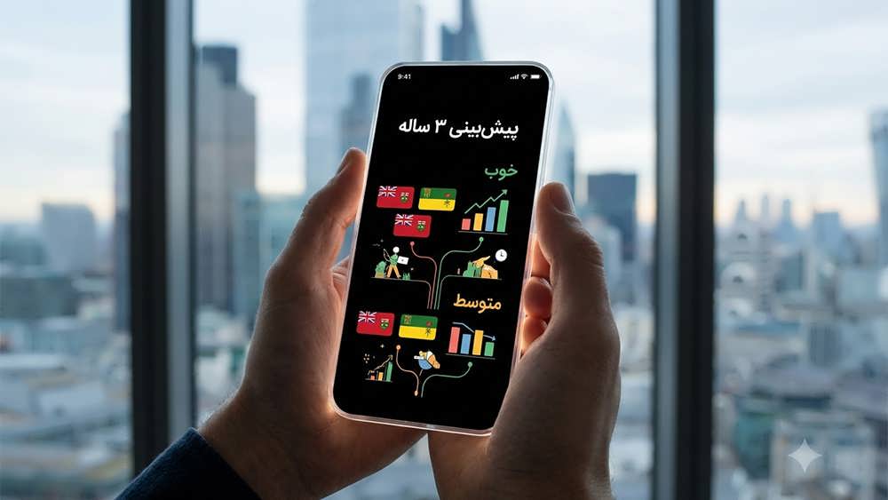 تصویر گرافیکی پیش بینی ۳ ساله مهندسی بیوتکنولوژی در کانادا ناک 2134 روی گوشی - Canada Biotech Engineering 3-Year Outlook Karavisa