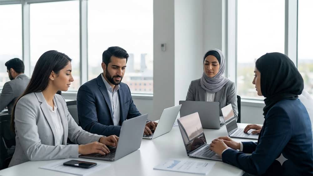مهندس ایرانی در حال بررسی نمودار معافیت از آزمون بازار کار ایرلند با مجوز Critical Skills.