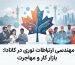 یک تصویر مفهومی دیجیتال که مهندسان ارتباطات نوری متنوع را در حال کار بر روی یک معماری شبکه هولوگرافیک در کانادا نشان می‌دهد، با پس‌زمینه‌ای که ترکیبی از طبیعت و تکنولوژی است.