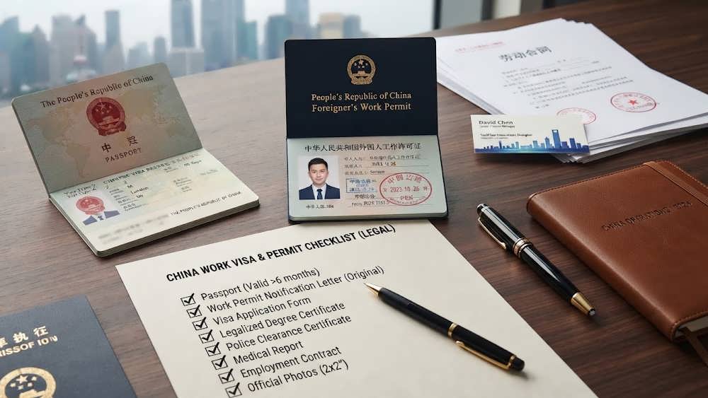 مدارک و مستندات قانونی ویزای کار چین