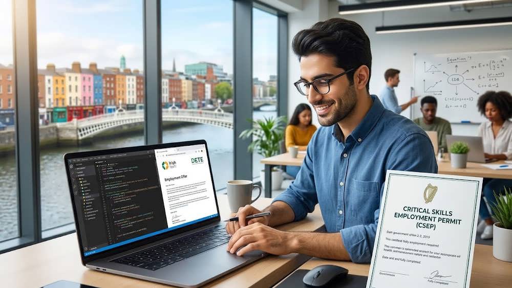 مهندس نرم افزار مشغول به کار با جاب آفر و مجوز CSEP ایرلند در دفتر کار دوبلین