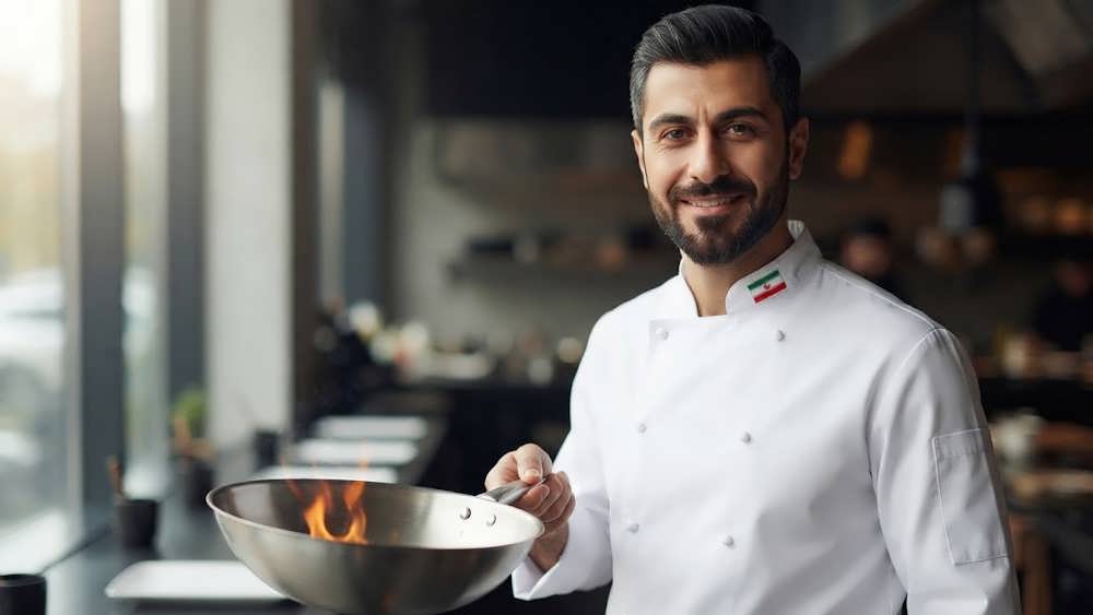 سرآشپز موفق ایرانی در محیط کار در توکیو ژاپن