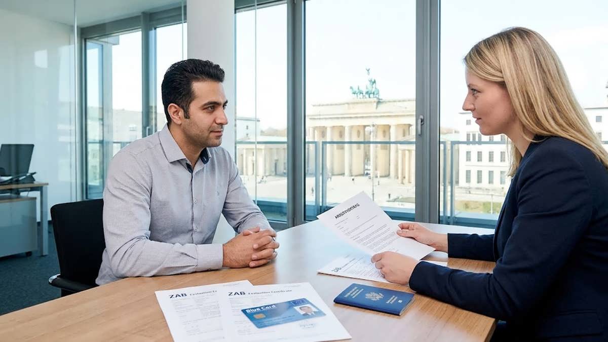 عکس شاخص استخدام سریع و ویزای کار نیروی ماهر آلمان