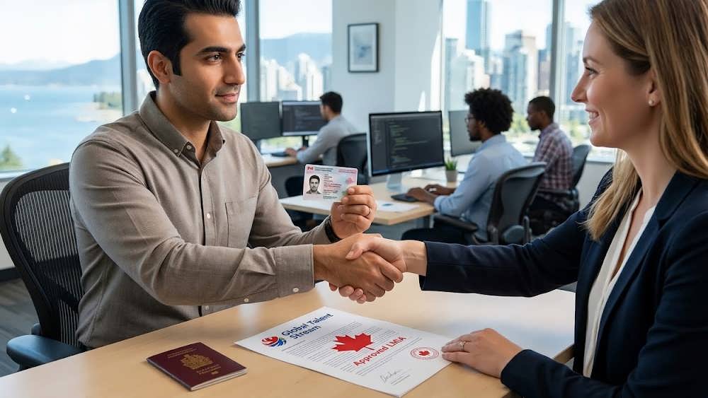 مهندس نرم افزار ایرانی در حال دریافت قرارداد ویزای کار سریع کانادا GTS