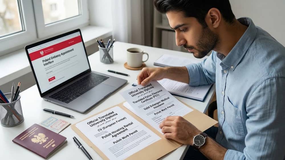 مدارک و شرایط مورد نیاز برای دریافت ویزای کار نوع D لهستان